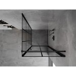 MEXEN/S - Mist-B sprchovací kút dvere krídlové pravá 90 x 90, čierna kratka, čierna 8A2T-090-090-70-77-P