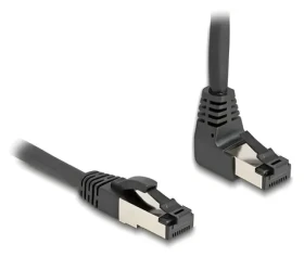 DeLock / Sieťový kábel RJ45 / Cat.8.1 S/FTP / pravouhlý - priamy / 2 m / čierna (80446)