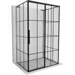 MEXEN/S - Rox-3S L sprchový kút 3 stenný, posuvný pravá 115 x 90, čierna kratka, čierna 8C2L-115-090-70-77-3S-P