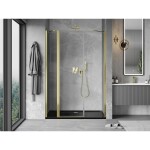 MEXEN/S - Mist sprchové dvere krídlové 155, transparent, zlatá 8A4-155-001-50-00