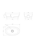 OMNIRES - NEO M+ umývadlo na dosku, 60 x 36 cm biela mat /BM/ NEOUNBM