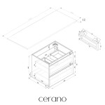CERANO - Kúpeľňová skrinka Carole - dub medový + doska pod umývadlo z lit. mramoru Elanys - 12 mm + konzola chróm - 140x46x49,2 CER-679326