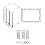 CERANO - Sprchové zalamovacie dvere Volpe L/P - 6 mm - chróm, transparentné sklo - 70x190 CER-423294