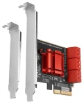 Axagon PCES-SA6, PCIe radič - 6x interný SATA 6G Port, ASM1166, SP LP (PCES-SA6)
