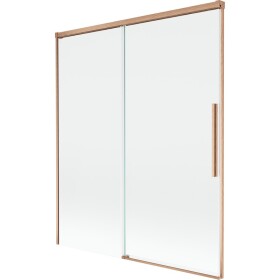 MEXEN/S - Rox vaňová zástena 2-krídlová posuvná 140 x 150, transparent, meď kartáčovaná 8C9-140-001-65-00