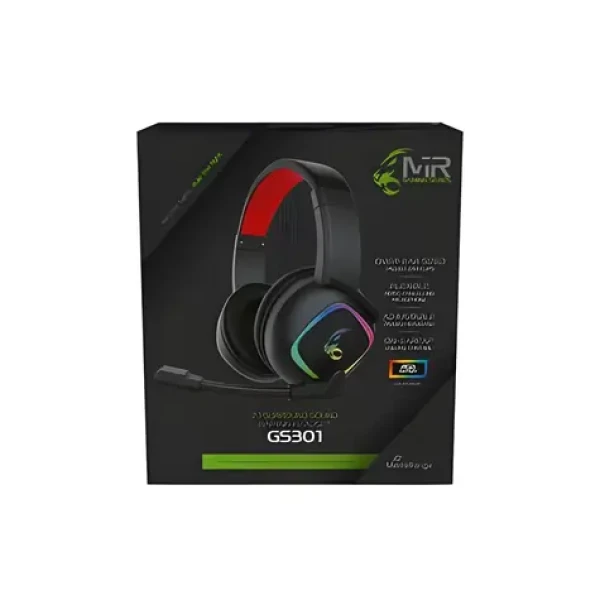 MediaRange MRGS301 čierno-červená / Herné slúchadlá s mikrofónom / 7.1 Surround / USB / LED podsvietenie (MRGS301)