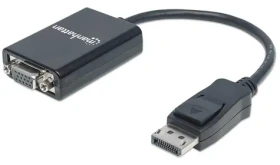 Manhattan adaptér DisplayPort na VGA čierny / Adaptér / aktívny / max. 1920x1200 / pozlátené konektory (151962)