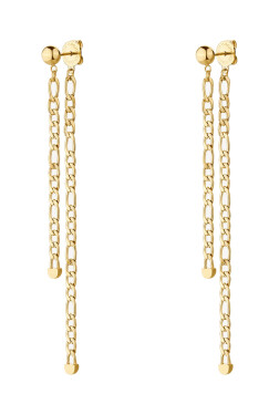 Brosway Dlhé pozlátené náušnice 2v1 Essential BNL096