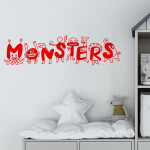 Veselá Stena Samolepka Monsters Farba: černá, Veľkosť: 100 x 29 cm