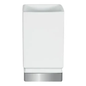 Spirella ROMA kelímok na kefky biely porcelán / strieborný podstavec (7610583179685)