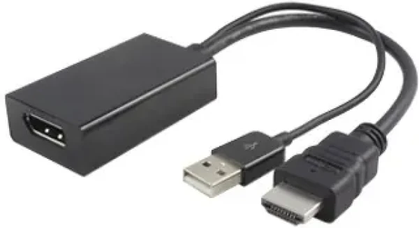 MicroConnect Adaptér HDMI 1.4 - DisplayPort 1.2 MF / 3840x2160@30Hz / Aktívne / s USB napájaním / 0.3m / čierna (HDMDPP1)