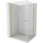 MEXEN/S - Mist-F Duo sprchovací kút skladacie dvere ľavá 120 x 80, transparent, zlato kartáčovaná 8A6-120L-080P-55-00
