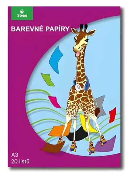 STEPA Farebný papier A3 / Papier / 80 g/m2 / 20 listov / mix farieb (230210530)