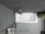 MEXEN/S - Vega obdĺžniková vaňa 180 x 80 cm s panelom + vaňová zástena 80, transparent, chróm 550118080X9208020100