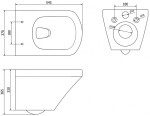 MEXEN - Vito závesná WC misa Rimless vrátane sedátka s slow-slim, Duroplast, biela 30174000