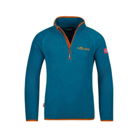 Unisex fleecová mikina Trollkids Kids Nordland Half Zip deep lagoon/cinnamon lightweight and breathable blue (707-178) 92