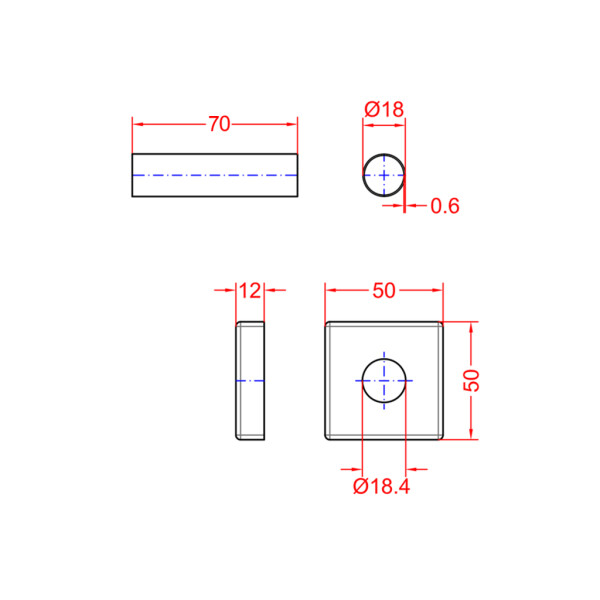 SAPHO - Set krycích roziet hranatých, nerez mat CP812