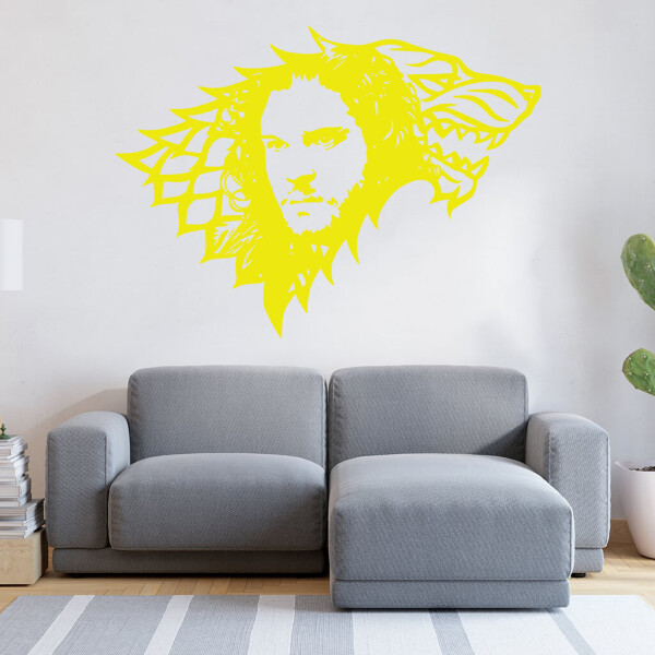 Veselá Stena Samolepka Jon Snow Hra o tróny Farba: žlutá, Veľkosť: 80 x 58 cm