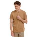 Bushman Pánske bavlnené henley tričko Gutu II, camel XXXL