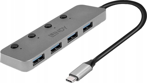 Lindy USB Hub USB 3.0 4-port with ON/OFF