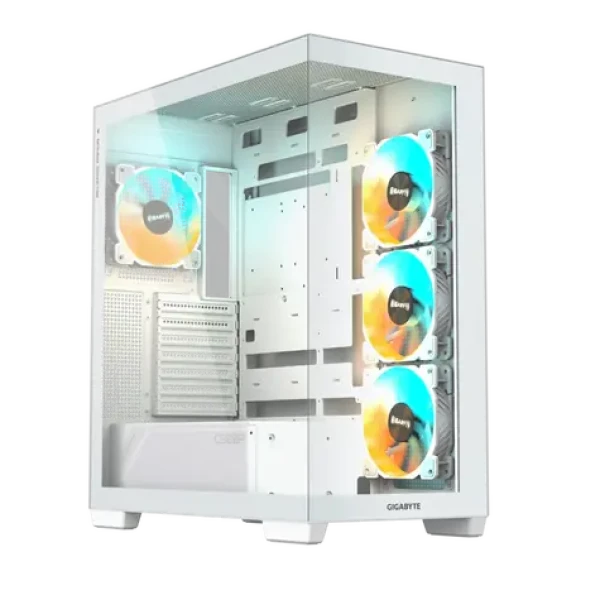 GIGABYTE C500 biela / ATX / 2xUSB 3.0 + 1xUSB-C / 4X 120mm / bez zdroja / priehľadná bočnica (GB-C500PI ST)