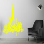 Veselá Stena Samolepka Elektrofonická gitara Farba: oranžová, Veľkosť: 100 x 62 cm