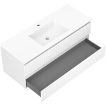 MEXEN/S - Rivel kúpeľňová skrinka 120 cm s umývadlom Otis, 2 zásuvky, reliéf, biela mat 91A20-12047-2-BFF01-W18M01