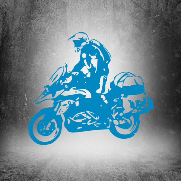 Veselá Stena Samolepka Motorka BMW GS Enduro Farba: modrá, Veľkosť: 100 x 90 cm