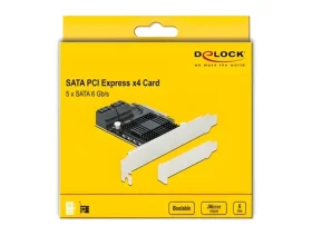 DeLock PCIe karta 5x SATA 90498 / Radič / PCIe x4 / Low Profile (90498)