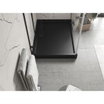 MEXEN - Flow+ sprchová vanička obdĺžniková 80 x 90, čierna mat 46R708090H