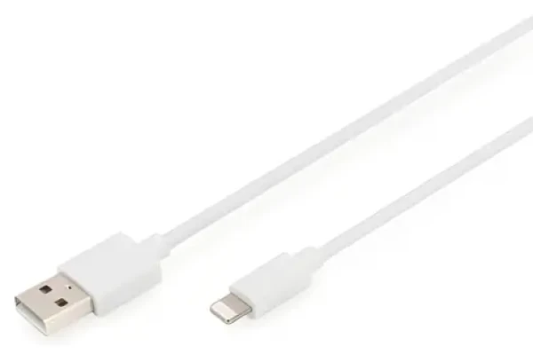 Digitus biela / Nabíjací a dátový kábel / USB-A - Lightning / MFI / 2 m (DB-600106-020-W)