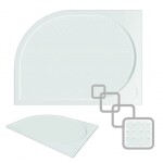 BESCO - Asymetrický sprchovací kút MODERN 185 + vanička z liateho mramoru LAKA - FARBA rámu - Chróm / Leštený hliník (ALU), Rozmer A - 100, Rozmer B - 80, Vanička HL - Vrátane vaničky, Výplň - Frost bezpečnostné sklo - 6 mm, Spôsob prevedenia - Ľavá