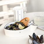 Bastion Collections Keramický džbánek White / Blue Stripes 250 ml