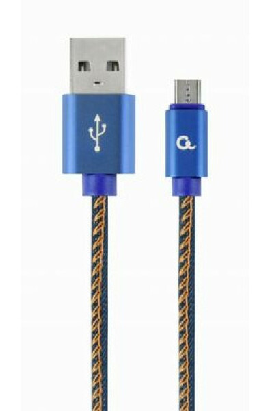 Gembird Micro USB kábel 1 m modrá / USB-A (M) - Micro USB (M) / opletený (CC-USB2J-AMMBM-1M-BL)