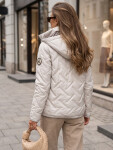 Dámska prechodová bunda s kapucňou, svetlošedá, FashionStreet TY5776 XXL