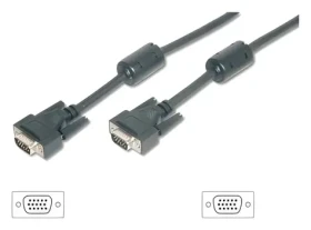 Equip VGA kábel M/M čierny / Prepojovací kábel / 1,8 m / feritová tlmivka / max. 2048×1536 (118817)