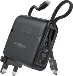 Promate Promate PowerPack-20Pro Charger Power Bank 27W / 20000mAh / USB-C PD / Lightning / 220V EU/US/UK