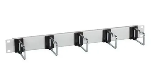 EFB 699980.1 sivý / Vyväzovací panel / 19" / 1U / 5x oceľová úchytka 75 mm (699980.1)