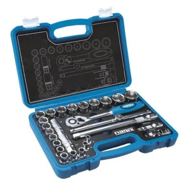Narex sada náradia s golou (443000904) / šesťhran 1/2" / 27ks náradie / plastový kufrík (443000904)