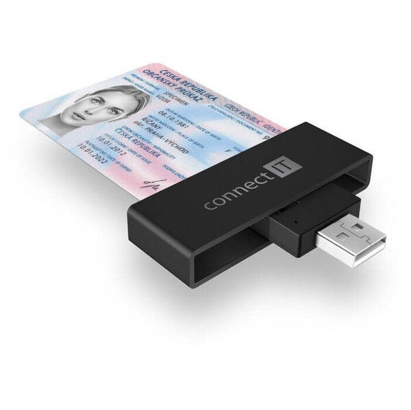 USB čítačka čipových kariet čierna