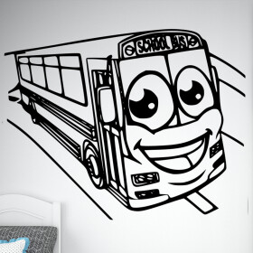 Veselá Stena Samolepka School bus Farba: černá, Veľkosť: 80 x 64 cm