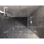 MEXEN/S - Lunar-F L sprchovací kút skladacie dvere pravá 100 x 90, transparent, biela 836L-100-090-20-00-P