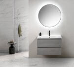 SAPHO - SHARON LED podsvietené zrkadlo Ø 80 cm, čierna mat 31255CI