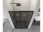 CERANO - Sprchové posuvné dvere Varone LINE Ľ/P - 6 mm - čierna matná, grafitové sklo - 150x195 CER-8050BD7553