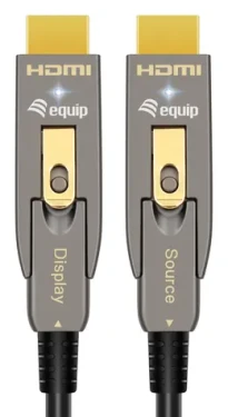 Equip HDMI 2.1 AOC optický kábel 20 m čierna / Video kábel HDMI / Podpora 8K/60Hz / odnímateľné konektory Typ A/D / eARC (119473)
