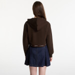 Mikina Calvin Klein Jeans Ls Terry Logo Waist Cropped Fz Hoodie Dark Coffee M