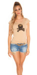 Sexy KouCla T-Shirt with skull and net back pink M/L