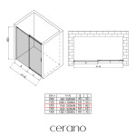 CERANO - Sprchové posuvné dvere Santoro Ľ/P - 6 mm - chróm, transparentné sklo - 120x195 CER-424936