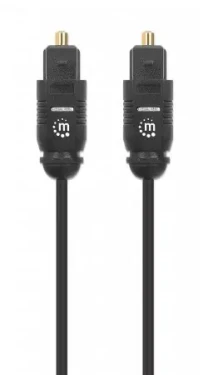 Manhattan Toslink čierna / Optický audio kábel / M/M / 1 m / pozlátené konektory (356060)
