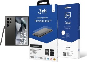 Samsung Galaxy S24 Ultra 5G 12/256GB Czarny (SM-S928BFZK) + FlexibleGlass + Etui Clear Case
